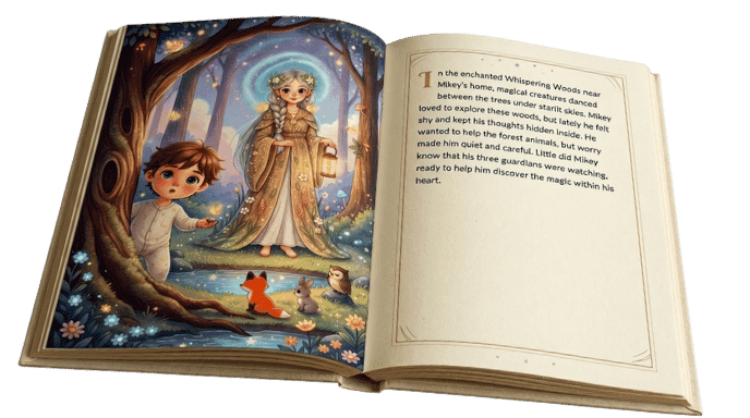 Sample of a personalized Kosmic Kids astrology storybook showing the hardcover design